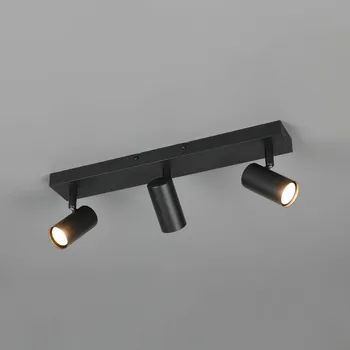 Lampička Reality Leuchten Bodovka Taryn, matná černá, délka 45 cm, 3-křídlový, Mini-GU10 černá matná 3 x 5 W - Doprava zdarma