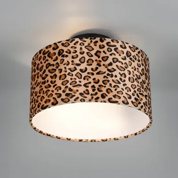 Reality Leuchten Stropní světlo Pardina, hnědá skvrnitá/černá, Ø 30 cm kov hnědá, černá 2 x 40 W - Doprava zdarma