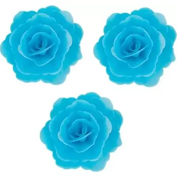 Jedlá dekorace na dort Čínská růže květ - modrá (jedlý papír)