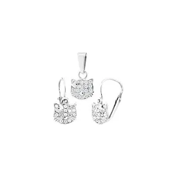 Souprava šperků Souprava stříbrná Kočky bílé oči