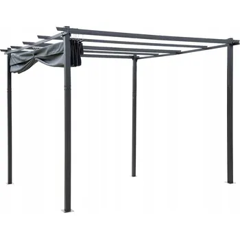 Pergola STYLO Zahradní pergola s posuvnou střechou 3x4 m černá antracit