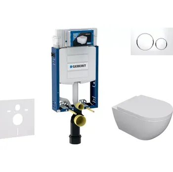 Geberit Kombifix - Set předstěnové instalace, klozetu Oudee a sedátka softclose, tlačítko Sigma20, bílá/chrom SANI15CA3101