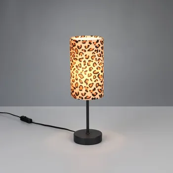 Lampička Reality Leuchten Stolní lampa Pardina hnědá skvrnitá/černá výška 37 cm kov hnědá, černá 1 x 10 W - Doprava zdarma