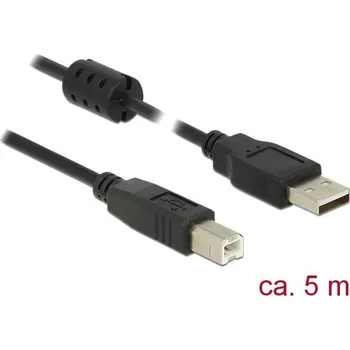 elektrický kabel Delock USB kabel USB 2.0 USB-A zástrčka, USB-B zástrčka 5.00 m černá s feritovým jádrem 84899