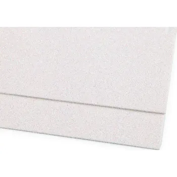 Pěnová guma Moosgummi s glitry 20x30 cm, malé, 24 bílá AB