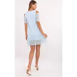 Světle modré koktejlové šaty s odhalenými rameny -LK-SK-506654.52-světle modré Velikost: 42