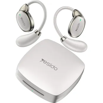 Sluchátka Yesido - Bezdrátová sluchátka do uší (YSP19 WH) - s Bluetooth V5.4, otevřený design, 400mAh, Type-C, 30hodinová výdrž - bílá