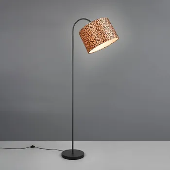 Lampička Reality Leuchten Stojací lampa Pardina hnědá skvrnitá/černá výška 207 cm kov hnědá, černá 1 x 10 W - Doprava zdarma