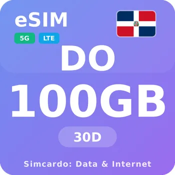 SIM karta Dominikánská republika Mobilní Internet - eSIM 100GB 30 dní datová SIM karta