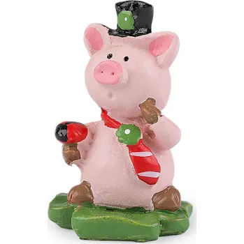 Kominíček, prasátko pro štěstí v dárkové tašce, barva 7 růžová nejsv. prasátko