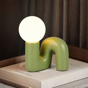 Lampička Reality Leuchten Stolní lampa Quinn, zelená, výška 22 cm, keramika/sklo, G9 zelený 1 x 5 W - Doprava zdarma
