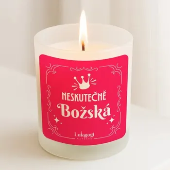 Žertovný předmět Neskutečně božská - vonná svíčka jako dárek- Tričkový.cz