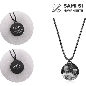 Náhrdelník Náhrdelník s vlastním motivem kulatý černý