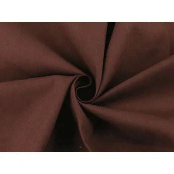 Bavlněná látka / plátno jednobarevná, střední, 44 (10) hnědá tmavá