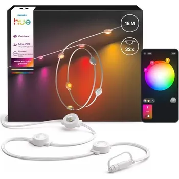 Venkovní osvětlení Philips - LED RGBW Stmívatelný venkovní řetěz Hue FESTAVIA 32xLED 18m IP65
