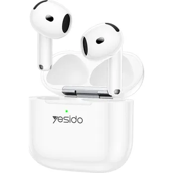 Sluchátka Yesido - Bezdrátová sluchátka do uší (TWS32) - s ANC, mikrofonem, Bluetooth 5.4, konstrukce do půl ucha, 300 mAh - bílá