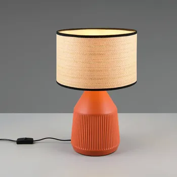 Lampička Reality Leuchten Stolní lampa Formentera, terakota/béžová 43 cm keramika/papír terakota, béžová 1 x 60 W - Doprava zdarma