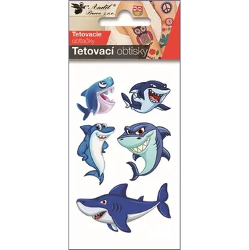 Tetovací barva Tetovací obtisky - žraloci - 10,5 x 6 cm - 16056
