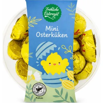 Čokoláda Fröhliche Osterzeit Velikonoční mini-čokoládová kuřátka 125 g