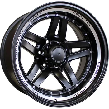 Alu kolo Alu kola Racing Line BK936, 16x10 6x139.7 ET-44, černá matná + leštěný límec (zátěžová)