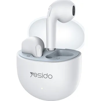 Sluchátka Yesido - Bezdrátová sluchátka do uší (TWS35) - s mikrofonem, Bluetooth 5.3, konstrukce do půl ucha, 250 mAh - bílá