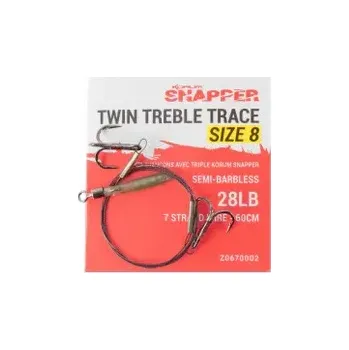 Návazec Korum Snapper Twin Treble Trace #8 28lb 60cm