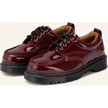 Dámské mokasíny Dr. Martens Lakované Tkaničky Lowell, tmavě červená