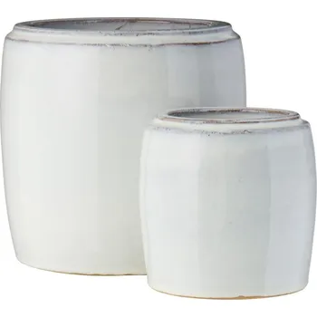Květináč Sada 2 válcových květináčů Ib Laursen v bílé barvě