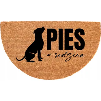 Rohožka VCHODOVÁ ROHOŽKA PŮLKRUHOVÁ KOKOSOVÁ 40X70 VTIPNÁ HUMOR PES RODINA