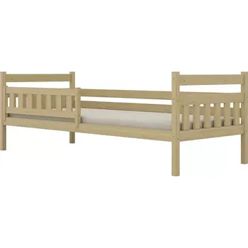 Ložnicová sestava Postel Dawid standard + zábrana 80x160 přírodní, nelakovaná