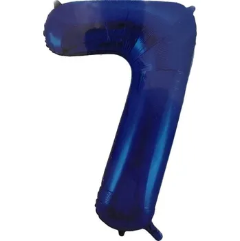 Balónek Hip Hip Hurá! - Balón 86 cm Číslice 7 modrý