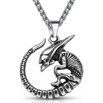 Přívěsek Přívěšek z chirurgické oceli Alien Beast – stříbrný - Model BEZ ŘETÍZKU (pouze přívěsek)