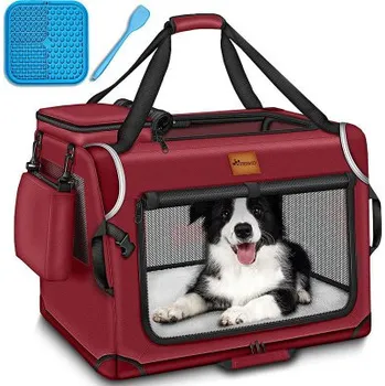 Pelíšek pro psa Přepravka pro psy, 50 x 34 x 34 cm, červená - A TRESKO