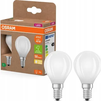 Žárovka 2x LED žárovka P45 E14 2,2W (ekvivalent 40W) 470lm 2700K FILAMENT 214lm/W Třída A OSRAM