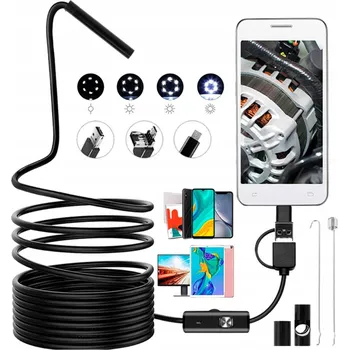 IP kamera ENDOSKOPICKÁ INSPEKČNÍ KAMERA 2M LED USB 3v1 pro TELEFON Android PC Full HD
