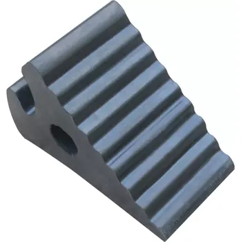 Rohožka Černý gumový zakládací klín pod kola FLOMA WCF65 - délka 28,5 cm, šířka 15 cm, výška 19,5 cm - 62621445