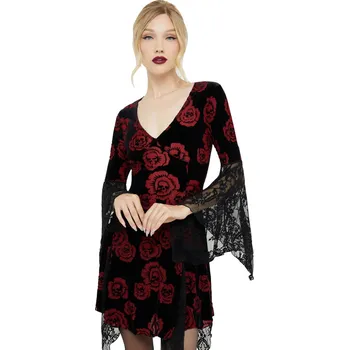 Dámské šaty šaty dámské KILLSTAR - Pandora's Rose - Black/Red - KSRA013586 - 3XL