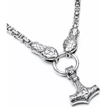 Náhrdelník Náhrdelník z chirurgické oceli Thorův řetež - Mjölnir Zmije - Model Bez přívěsku&nbsp;Mjölnir&nbsp;, Délka 50 cm