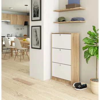 Botník Výklopný botník SIRIEL - dub sonoma / bílý