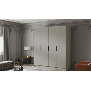 Šatní skříň Šatní skříň 200 cm KAOS 1 - kašmír / černé úchyty