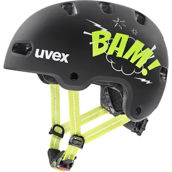 Sport UVEX KID 4 STYLE BAM BLACK-LIME MATT – dětská cyklistická helma Velikost: 51-55