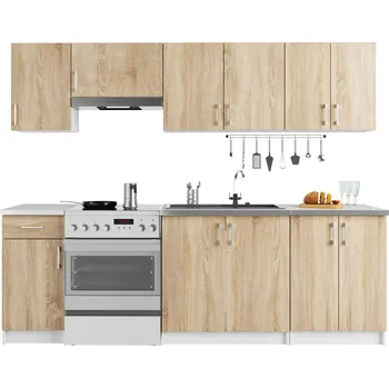 Kuchyňská linka Akord Lula TYP2 (bílá + dub sonoma)