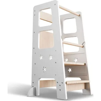učicí věž Rostoucí dětská učící věž, bílá, výškově přizpůsobitelná