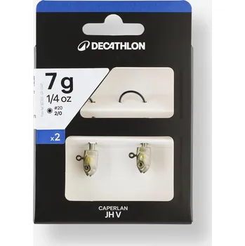 Rybářský háček CAPERLAN Jigové hlavy JH V přírodní k měkkým nástrahám na horizontální/vertikální přívlač 17 g - 3/0