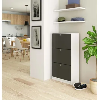 Botník Výklopný botník SIRIEL - bílý / šedý