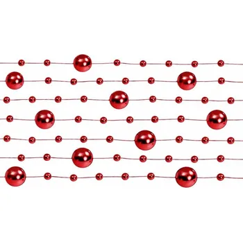 Svatební girlanda z perel červená 10ks x 1,3m