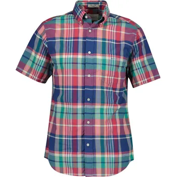 Pánské oblečení KOŠILE GANT REG INDIAN MADRAS CHECK SS SHIRT ROSE RED