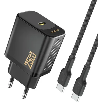 Dudao A27CEU PD 25W GaN SB-C nástěnná nabíječka s USB-C kabelem - černá