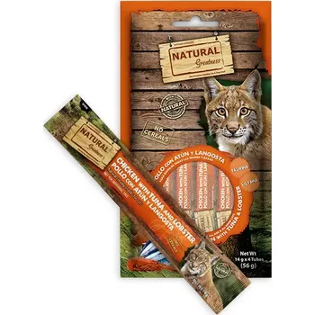 Krmivo pro kočku Natural Greatness Creamy IMUNITY, funkční pamlsek - kuře, tuňák, humr, 4 x 14 g