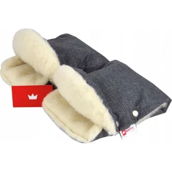 Rukavice na madla kočárků ovčí vlna - grey flex